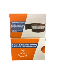 Self adhesive weatherstrip 100 x 2,5 cm Brown